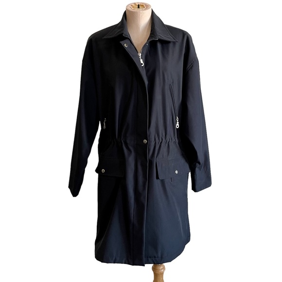 DOCKERS Blue Long Trench Coat Jacket